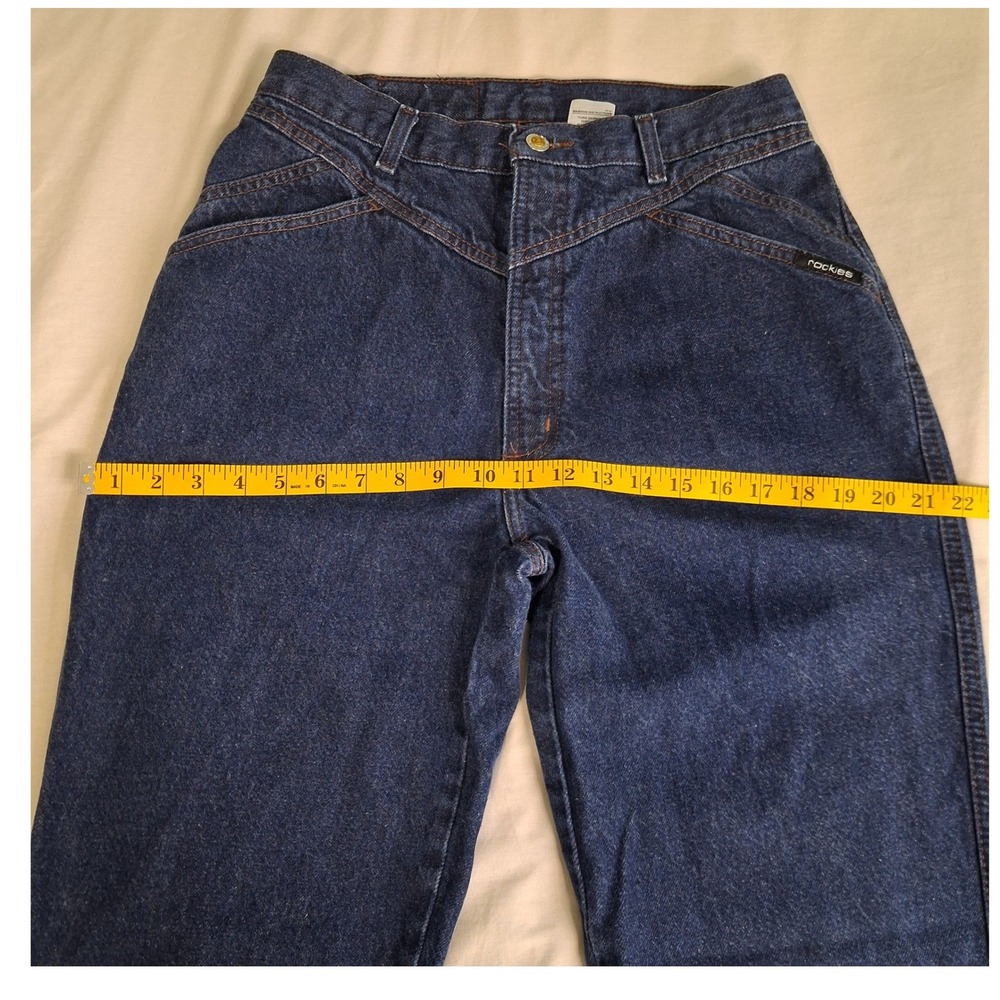 Rocky Mountain Clothing Co Rockies Jeans High Rise Western Dark Wash 32 Long VTG - Picture 6 of 14